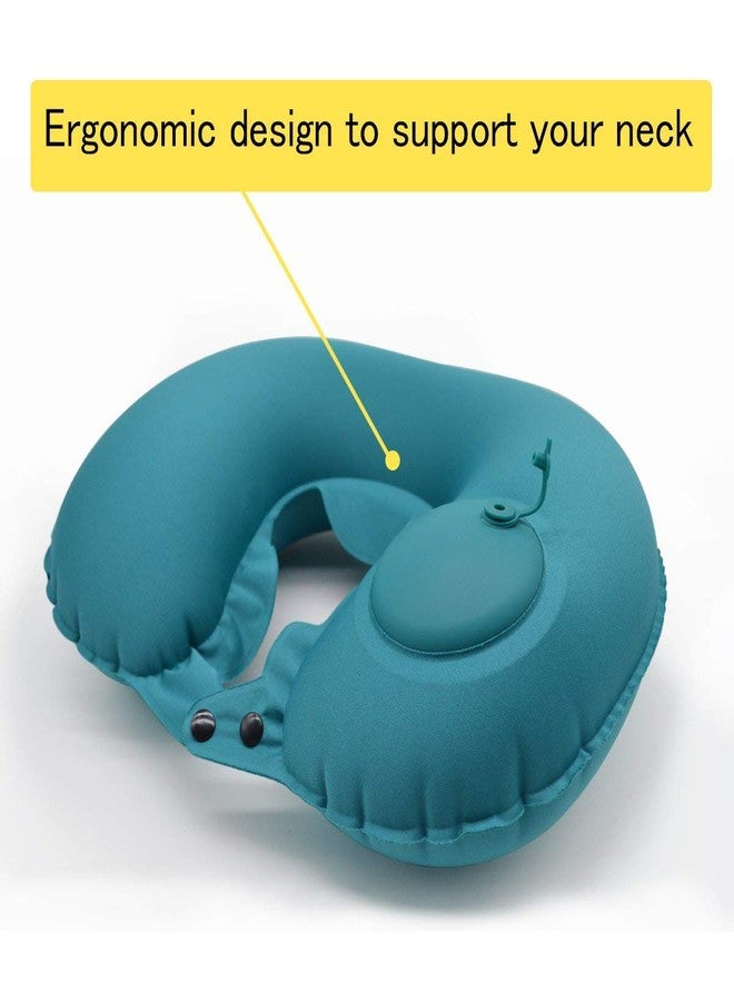 Revernest Portable Push Type Automatic Inflatable U-Shaped Pillow Neck Rest Travel Press Button Neck Pillow for Outdoor Travelling (Multicolour) - Image 5